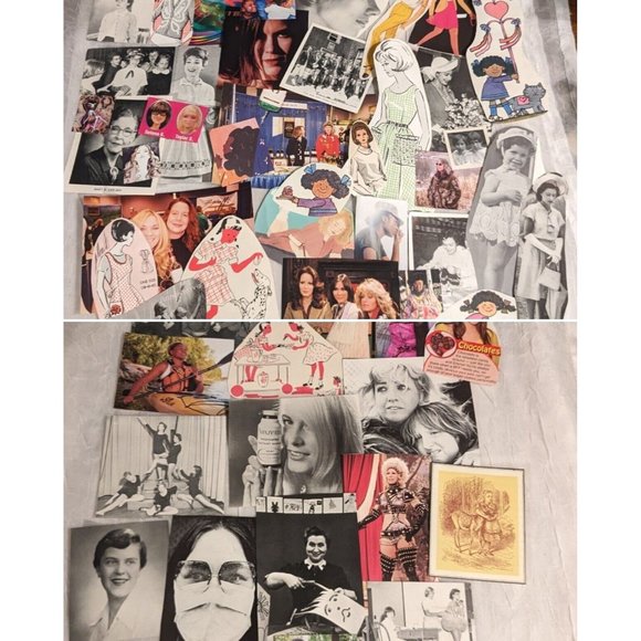 Other - Girls Ephemera Lot Junk Journal Women Scrapbook Cards Art Projects Pieces Vtg